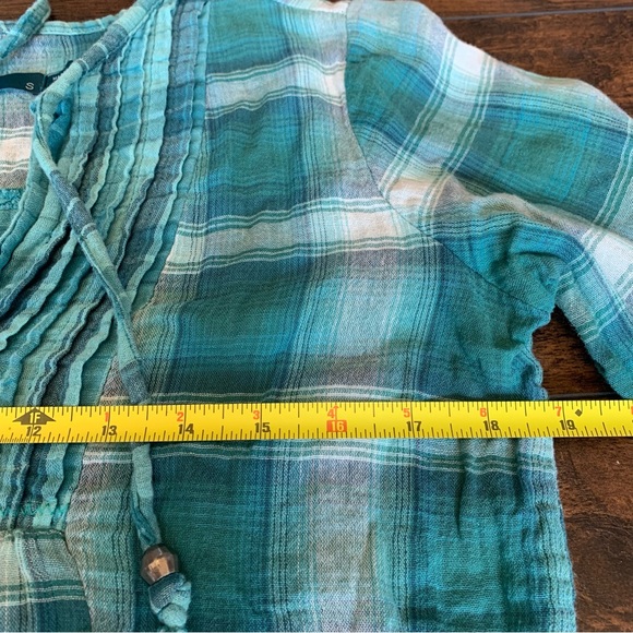 PRANA Women's Plaid Francine Top size Small - Picture 5 of 9